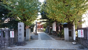 青山熊野神社 社号標と鳥居