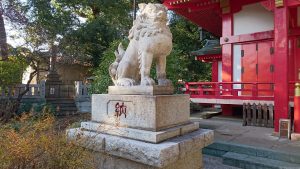 自由が丘熊野神社 拝殿前狛犬 吽