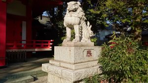 自由が丘熊野神社 拝殿前狛犬 阿