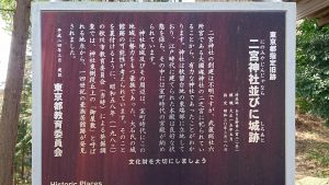 二宮神社(小河大明神) 東京都指定旧跡「二宮神社と城跡」